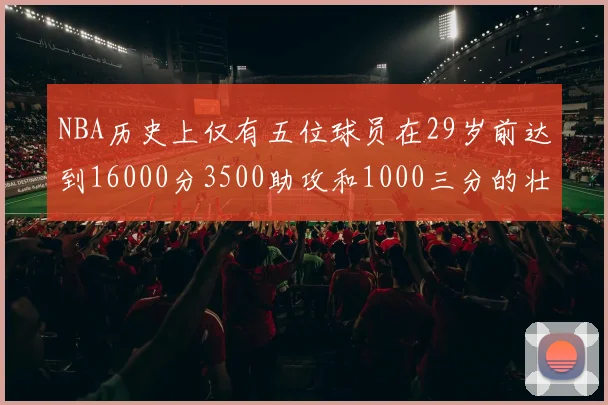 NBA历史上仅有五位球员在29岁前达到16000分3500助攻和1000三分的壮举